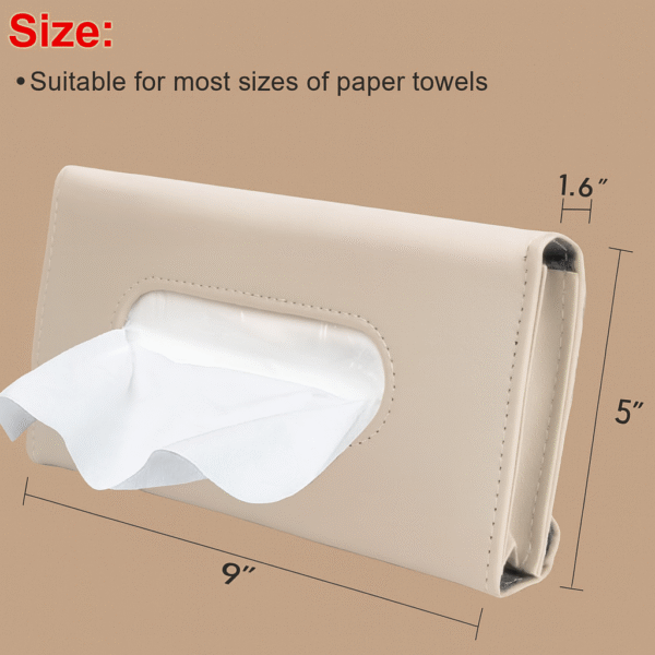 Beige Car Sun Visor Tissue Box - Image 3
