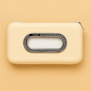 Beige Car Sun Visor Tissue & Mask Holder