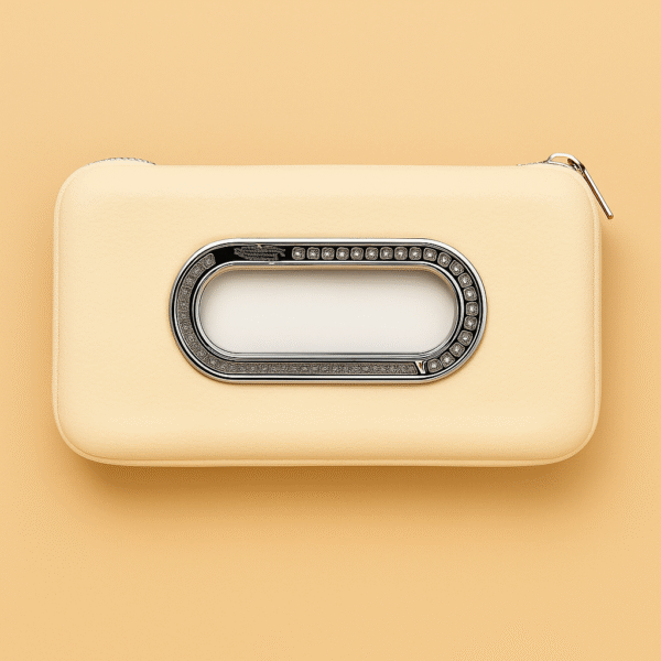 Beige Car Sun Visor Tissue & Mask Holder