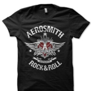 Aerosmith Graphic Print T Shirt Black Half Sleeve