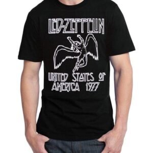Led Zeppelin United States Of America 1977 Black T-Shirt