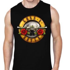 Guns And Roses Black Gym Vest T-Shirt