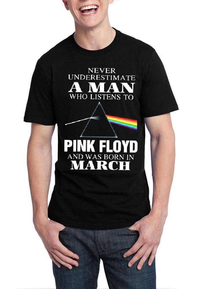 Never Underestimate The Man Who Listen To Pink Floyd Black T-Shirt