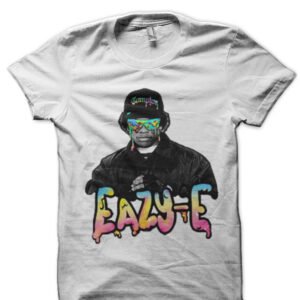 Eazy-Eminem Digital Grime 80s Graffiti Design White T-Shirt