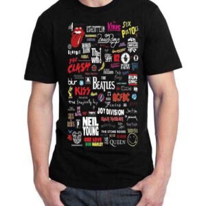 Rock Band Cluster Black T-Shirt