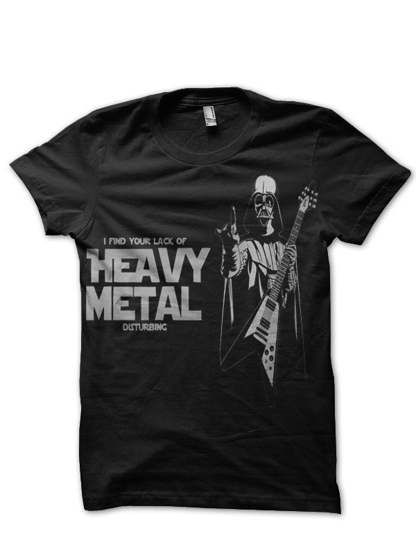 Darth Vader Heavy Metal Black T-Shirt - Image 2