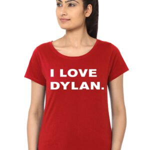 I Love Dylan. Red Girls T-Shirt