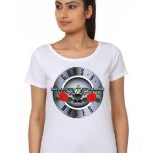 Guns And Roses Girl’s White T-Shirt
