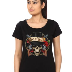 Guns And Roses Girl’s Black T-Shirt