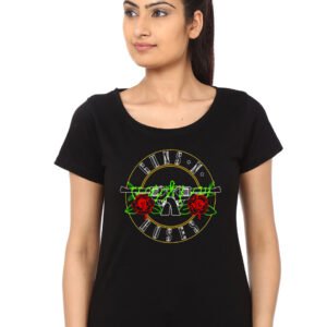 Guns And Roses Girl’s Black T-Shirt