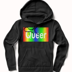 Queer Rainbow Black Hoodie