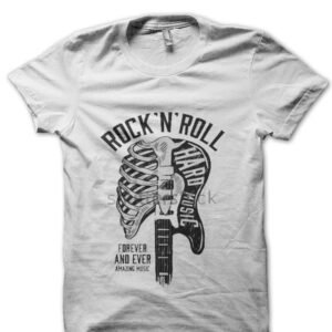 Rock N Roll White Half T-Shirt