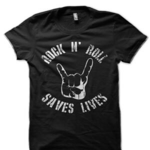 Rock N Roll Saves Lives Black T-Shirt